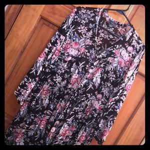 Sheer Floral LS Maxi